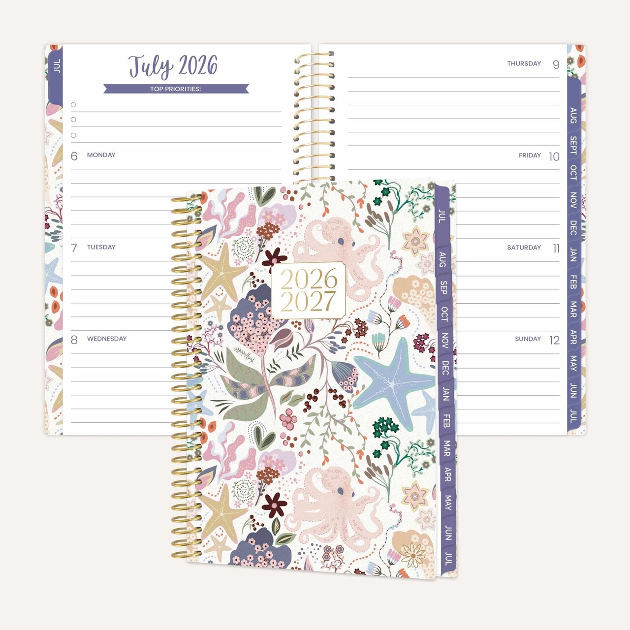 bloom daily planners 2026–2027 Academic Pocket Planner, 13 Month Monthly & Weekly, 4" x 6", Seaside Whimsy